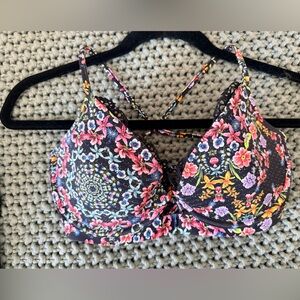 Luli Fama Multicolor Floral Bikini Top